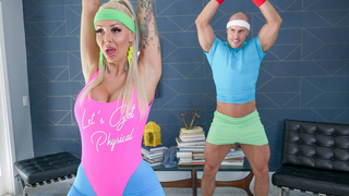 Blondie Bombshell - Big Butt Home Workout Turns Into A Hard Fuck