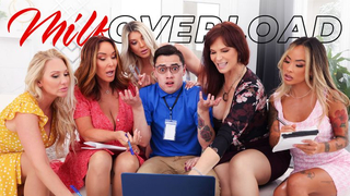Linda Lan, Syren De Mer, Taylor Wild, Alexis Malone & Rachel Steele - Reverse Gangbang With Horny MILFs